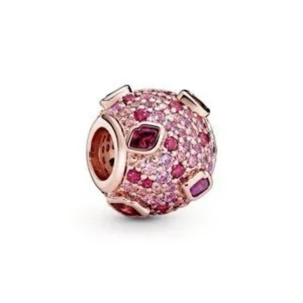 Pandora Rose Gold-Plated Pink Kiss Pavé Charm